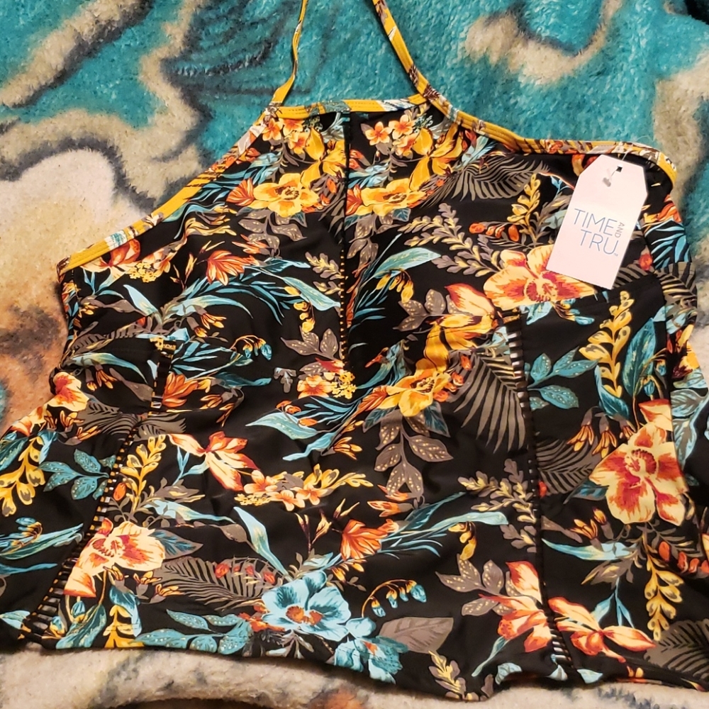 Halter swimsuit tankini top